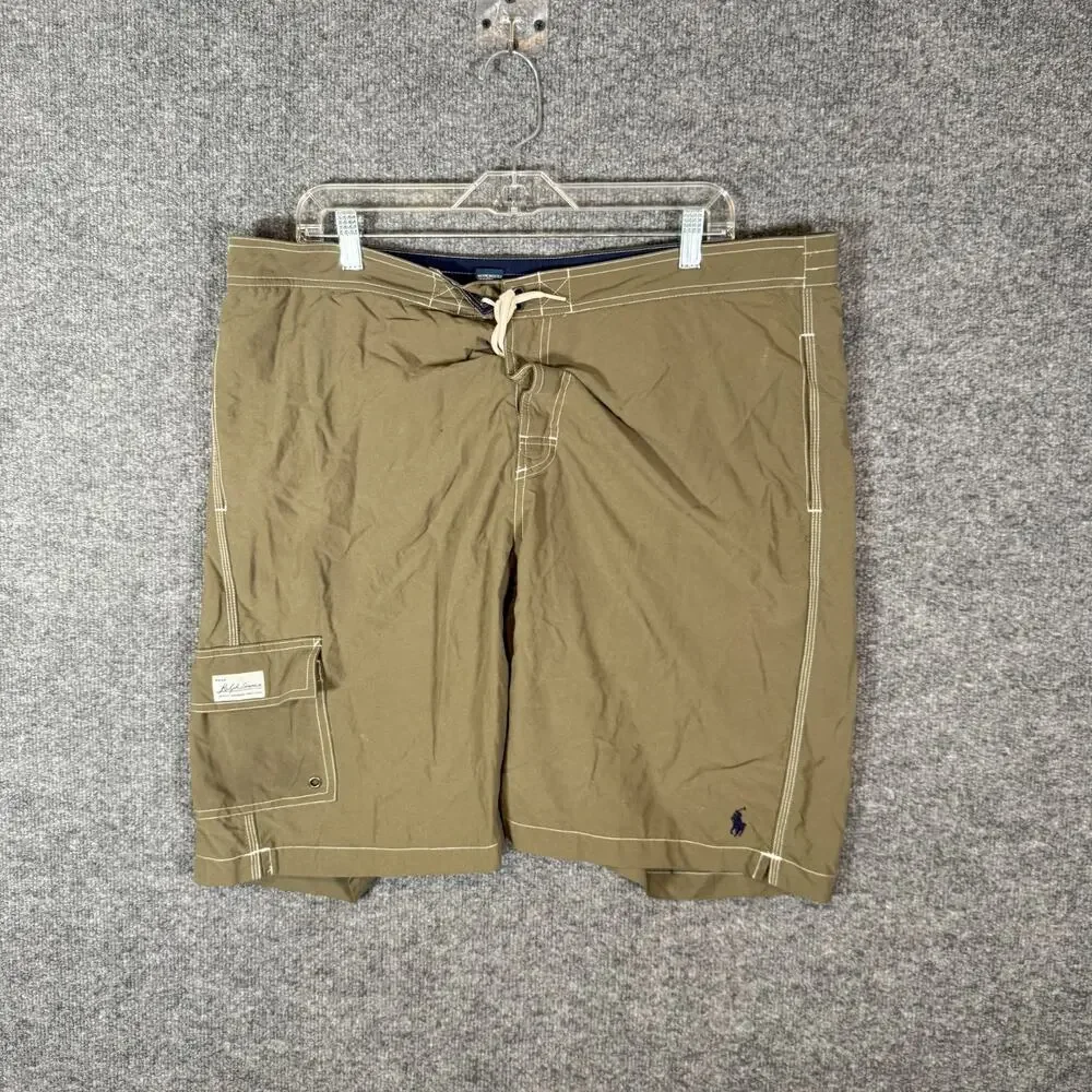 Polo Ralph Lauren Swim Trunks Mens XL Green Shorts Lightweight Surf Pony Y2K Vtg